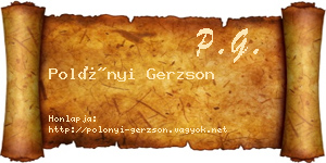 Polónyi Gerzson névjegykártya